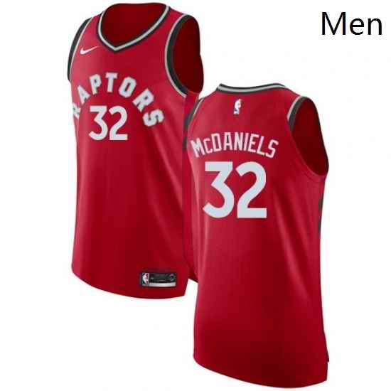 Mens Nike Toronto Raptors 32 KJ McDaniels Authentic Red Road NBA Jersey Icon Edition